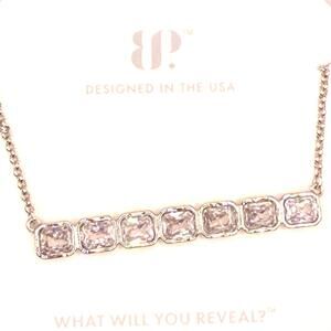 Bomb Party Diamond CZ The Quiet Between Threads Bar Necklace